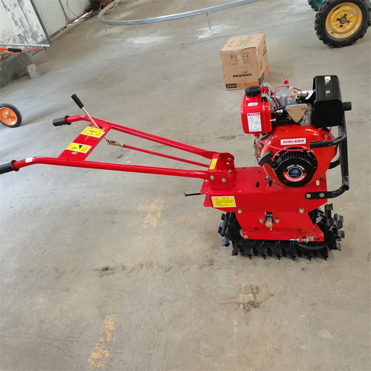 手扶式多功能微耕机 果园开沟施肥旋耕机 单履带柴油链轨微耕机图2