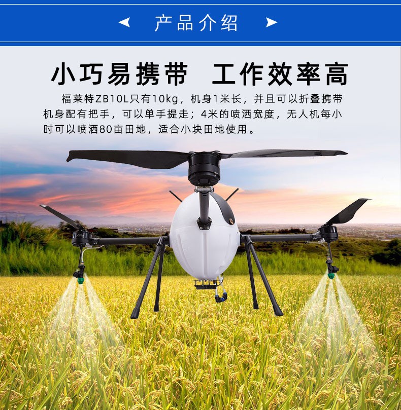 10L植保机无人机 山丘打药用无人飞机 电池充电动力喷洒农药机图4