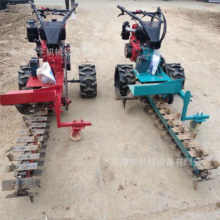 自走式链条开沟机山地挖沟机管道铺设小型手扶挖沟神器柴油开槽机图4