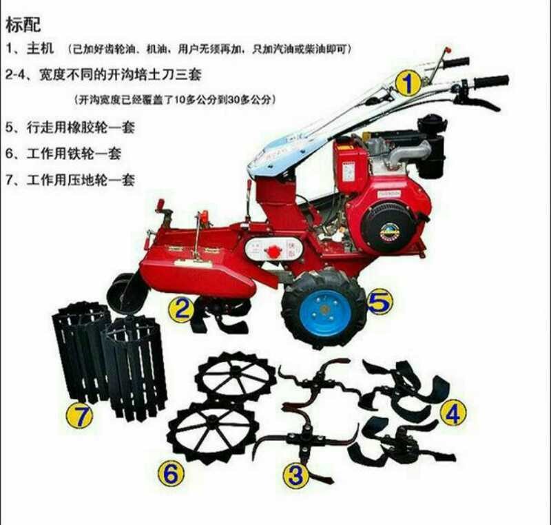 多功能四驱微耕机 山地果园旋耕锄草机 烤烟地起垄机图3