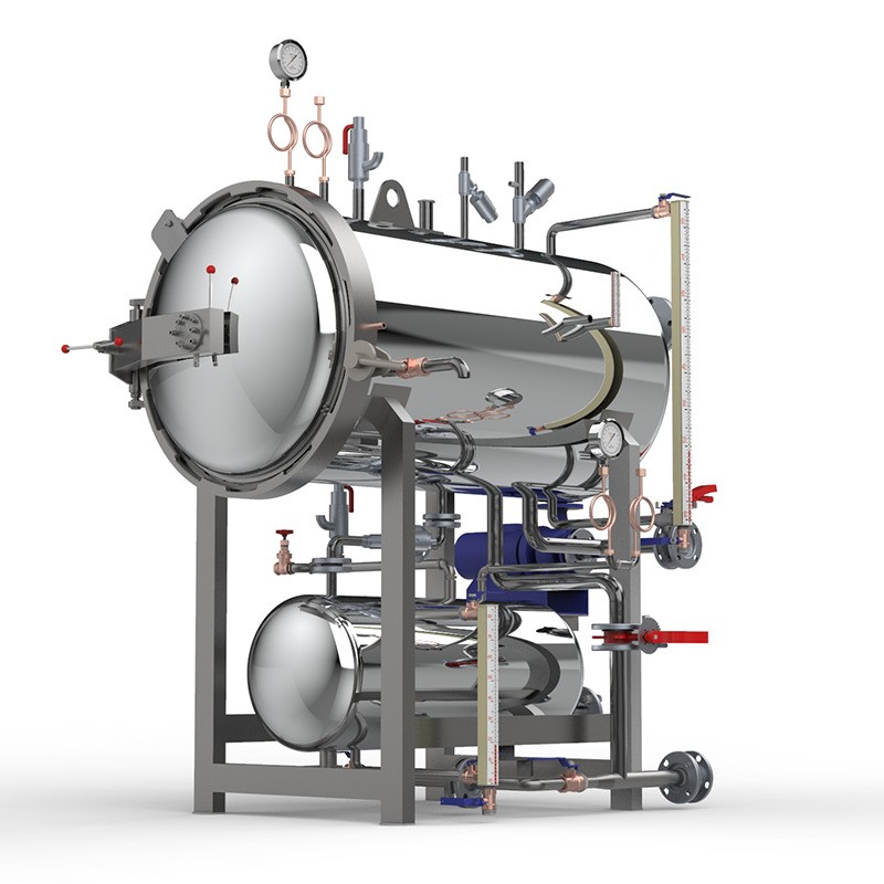 不锈钢双层杀菌锅 熟食喷淋式杀菌锅 批发肉制品小型高温 杀菌锅图4