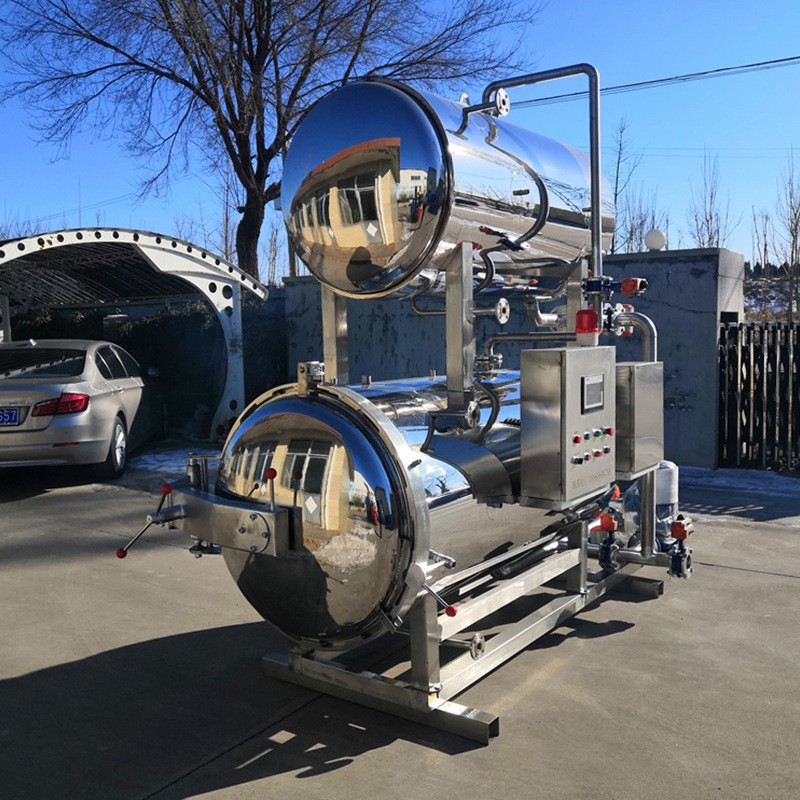 不锈钢双层杀菌锅 熟食喷淋式杀菌锅 批发肉制品小型高温 杀菌锅图3