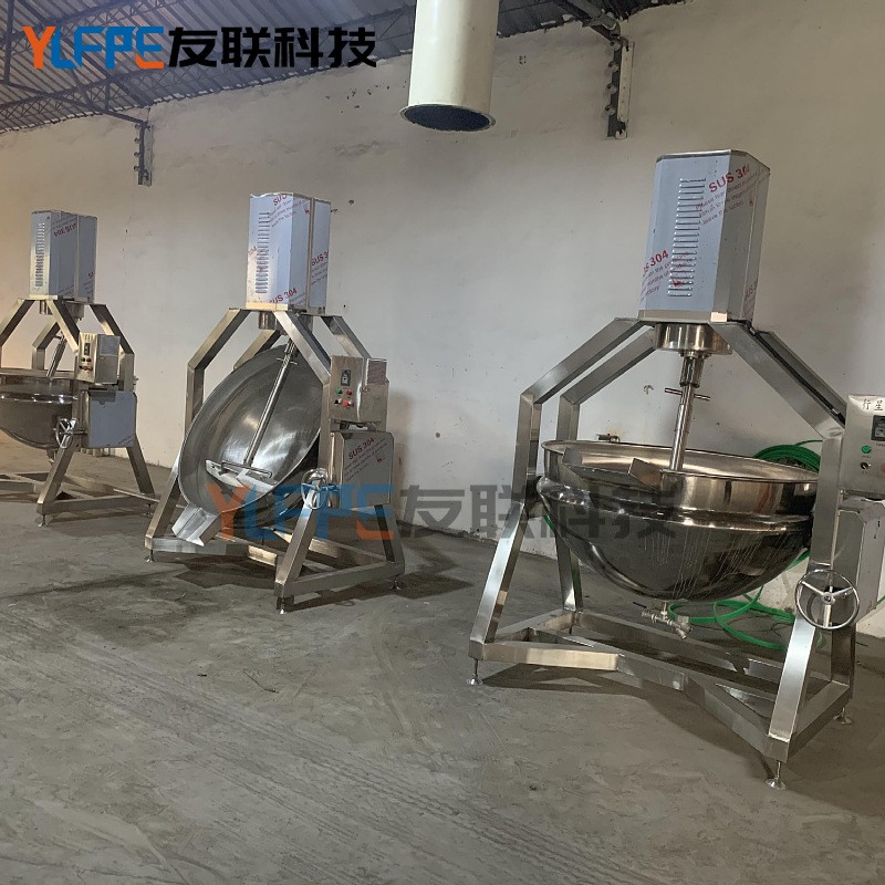韩式辣椒酱炒料机 古方红糖熬制夹层锅 友联机械科技手动行星炒锅图5