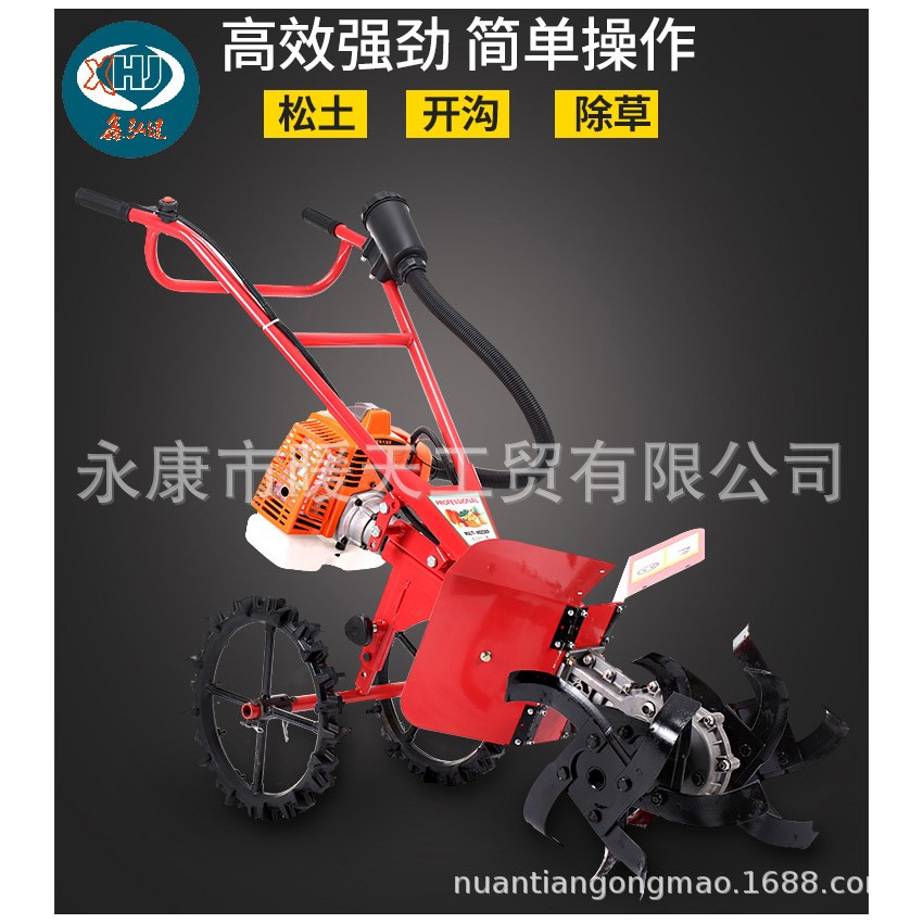 厂家直供家用二冲汽油3.2HP小型开沟机,微耕机，四冲汽油动力可选