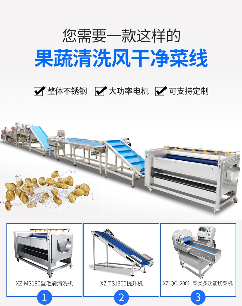 旭众商用小型果蔬洗菜机土豆韭菜海鲜药材鸡肉羊肉香菇气泡清洗机图5