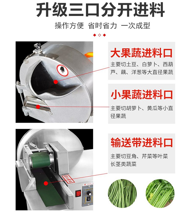 多功能切菜机商用电动切丁切片切条机食堂用全自动蔬菜土豆 切丝机图5