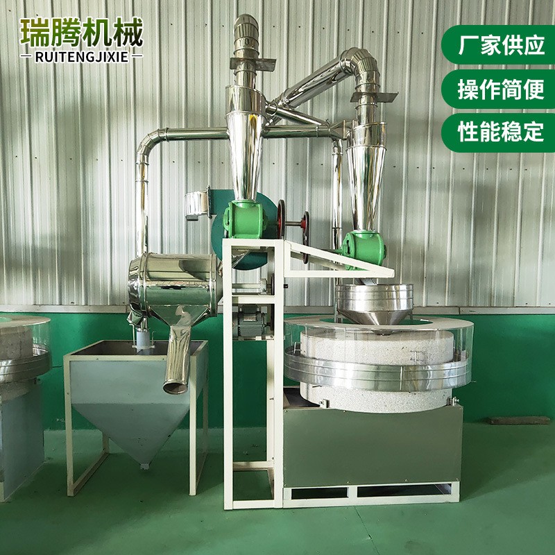 商用电动石磨面粉机传统小麦面粉全自动青石盘磨大型粗粮石磨机械图3