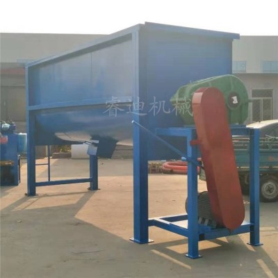 湖北养殖卧式搅拌机牛羊草料干湿混合机1000公斤卧式猪饲料搅拌机