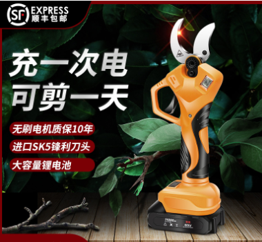 跨境专供电动剪刀果树充电式修枝剪剪树枝神器园林粗枝锂电 电剪子