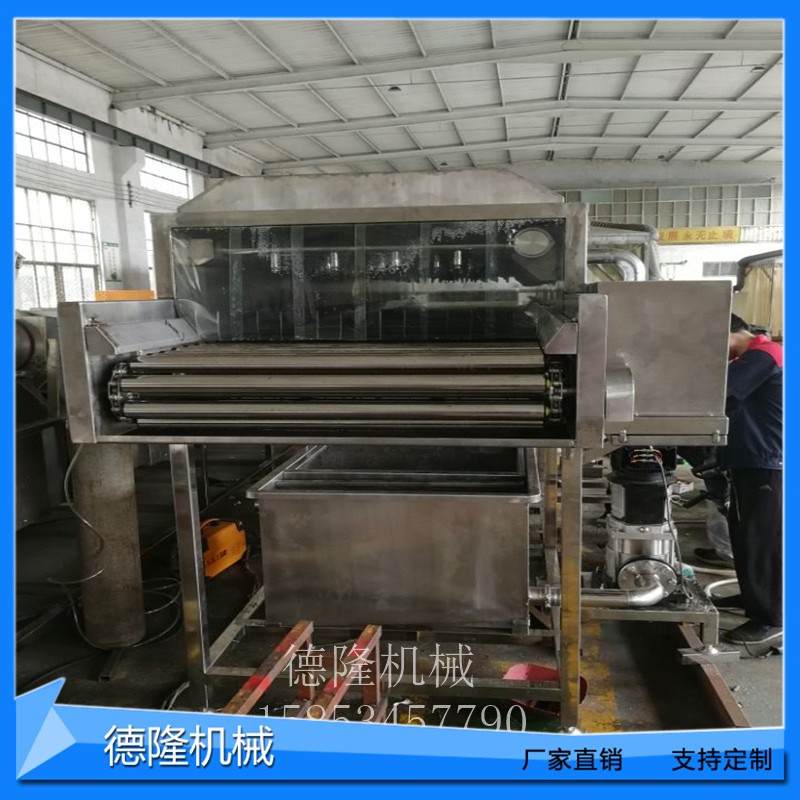 水果滚杠高压喷淋清洁机红薯马铃薯毛刷清洗机鲜玉米毛辊清洗设备图5