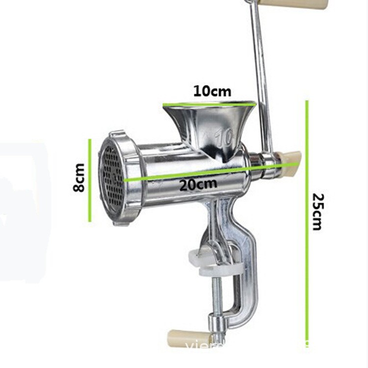 10型加厚铝合金家用绞肉机手摇小型碎肉宝碎肉灌肠机压面机磨粉机图4