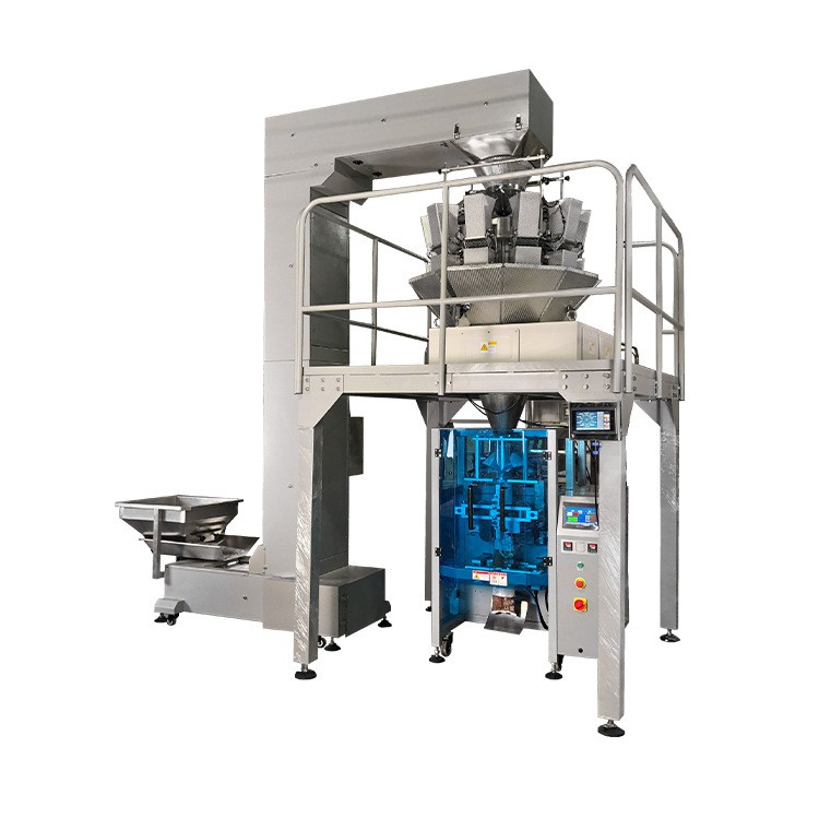高粱饴糖小袋进大袋分装机 自动称重棒棒糖果冻辣条袋中袋包装机图5