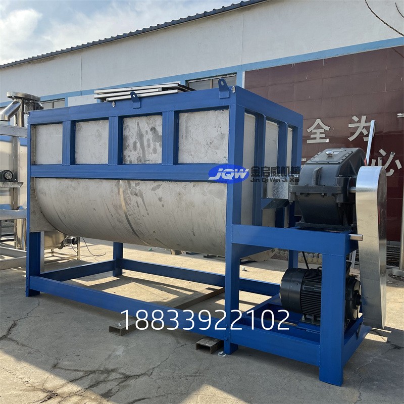 卧式不锈钢加热搅拌机化工粉混合机食品粉末混料机双螺带搅拌机图5