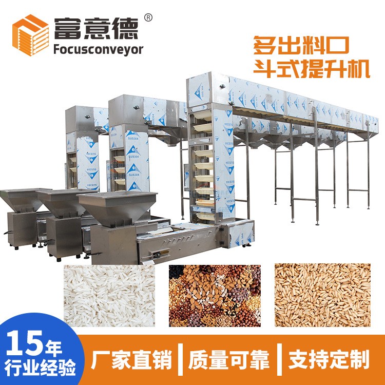 非标定制不锈钢多下料口Z型提升机 化工食品颗粒粉末斗式提升机图2