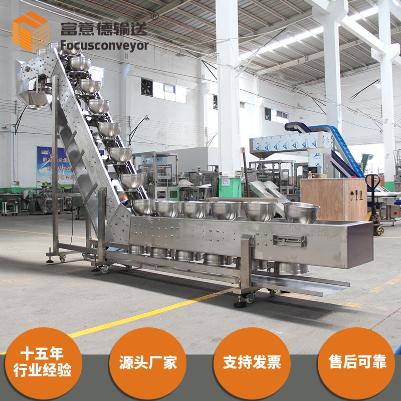 佛山厂家直供碗式提升机不锈钢爬坡分拣上料机杂粮食品碗式输送机图5