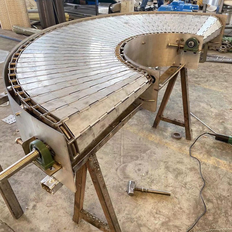 180度不锈钢链板转弯输送机 可伸缩非标定制物流流水线滚筒输送机图4