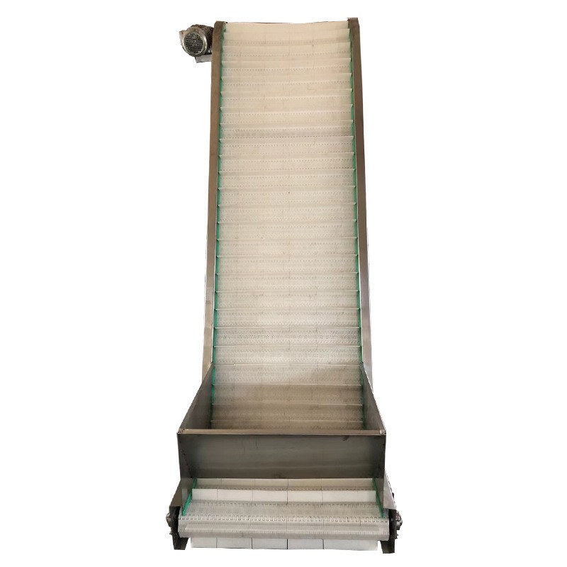 食品用pp材料板链上料机塑料输送带提升机小型PVC网带爬坡输送机图5