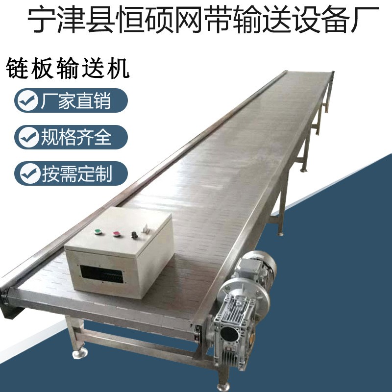 不绣钢链板输送机工业重载流水线板链传送带食品耐高温链板提升机图2