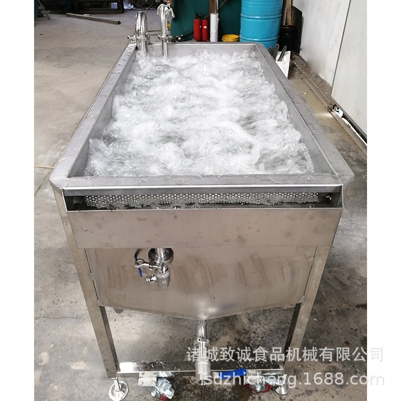 不锈钢清洗槽 气泡管滚果蔬清洗设备 流动水新疆灰枣去污池图3