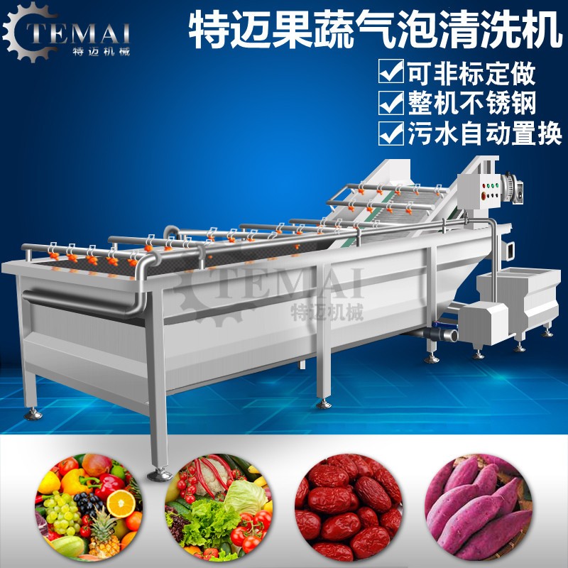 全自动果蔬气泡清洗机 商用水果蔬菜清洗机 气泡喷淋洗菜机设备图2