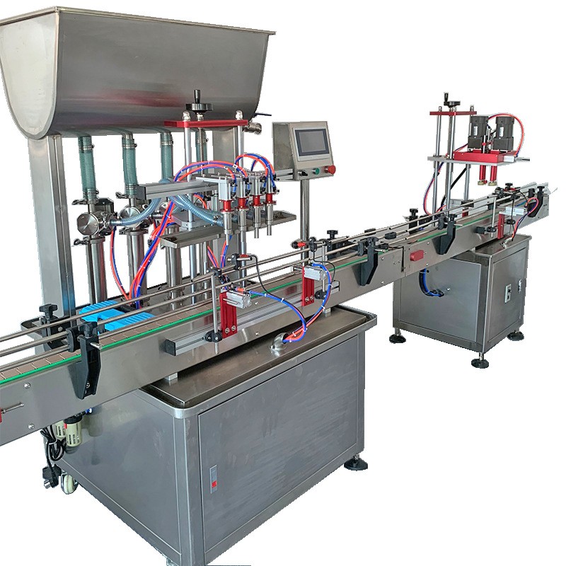 油污净清洁剂果汁灌装旋盖机 全自动四头液体膏体酱料灌装生产线图5