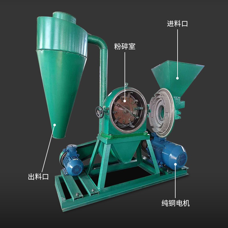 玉米粉碎机 自吸式谷类磨面机 齿爪式破碎机粮食加工磨坊设备图2