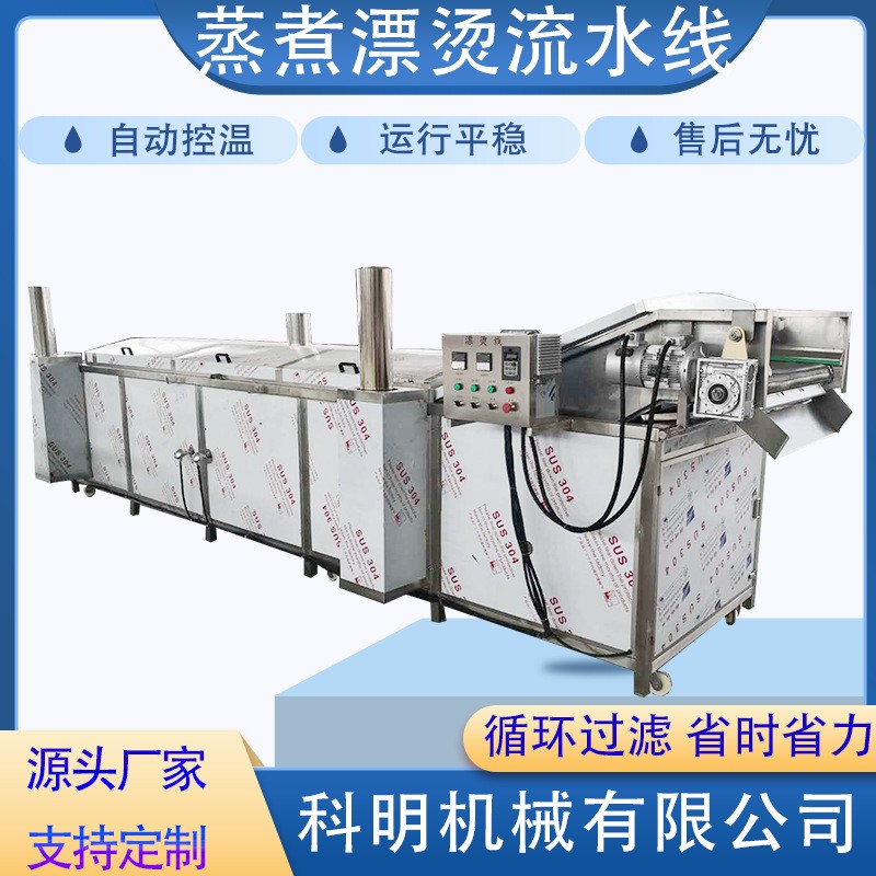 全自动果蔬漂烫机 商用菜叶漂烫杀青机设备 食品厂水果预 煮流水线图3