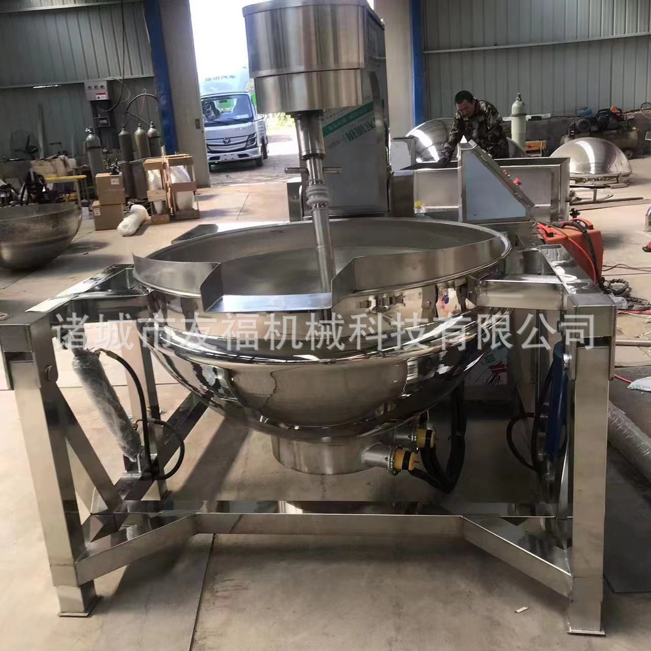多功能食堂用炒菜设备 酸菜鱼料大型炒料机 炒肉炒鸡蛋行星炒锅