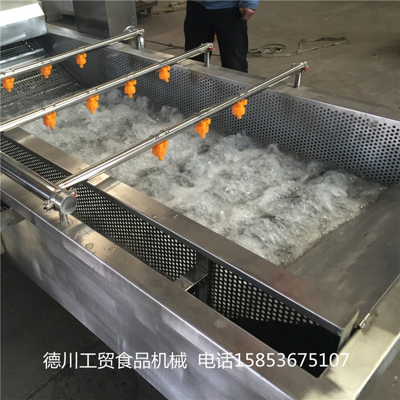 不锈钢高压喷淋气泡清洗机 预制菜净菜加工流水线 胡萝卜清洗机图2