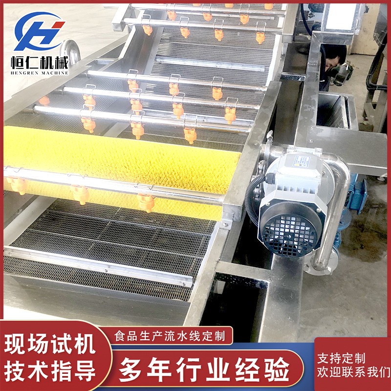 海蛎子清洗机滚动式平行毛辊清洗机高压喷淋式毛辊清洗设备