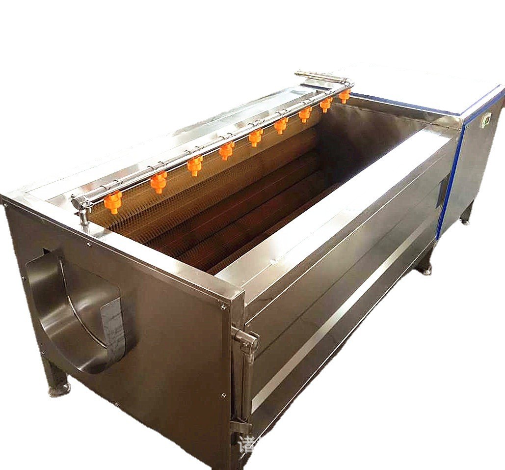 全自动毛辊清洗去皮机 土豆芋头脱皮毛刷清洗机 根茎类果蔬洗菜机图5