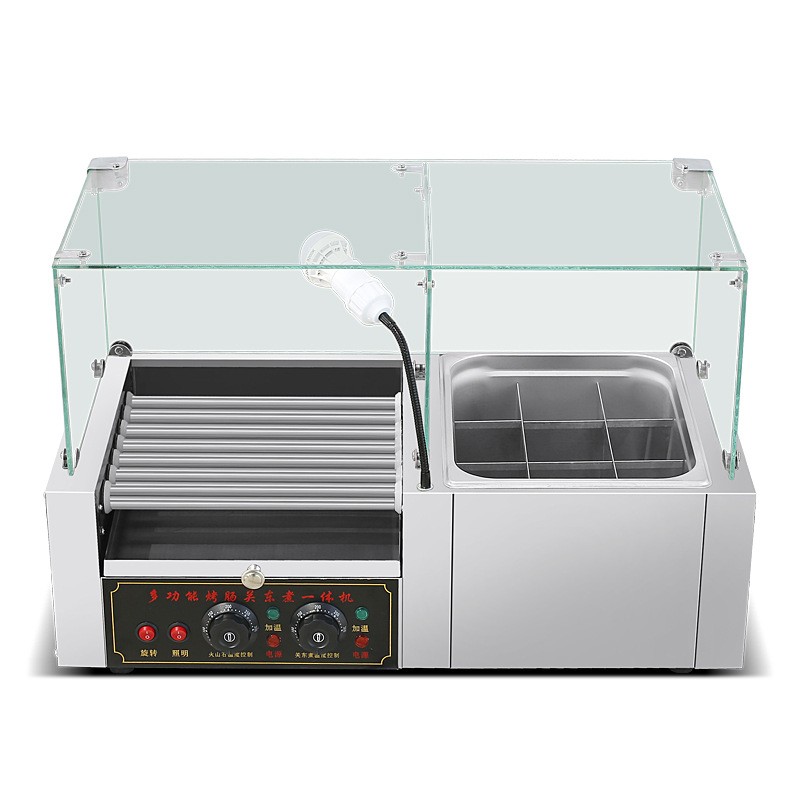 电热火山石烤肠机燃气商用关东煮烤香肠机一体自动热狗机煤气摆摊图4