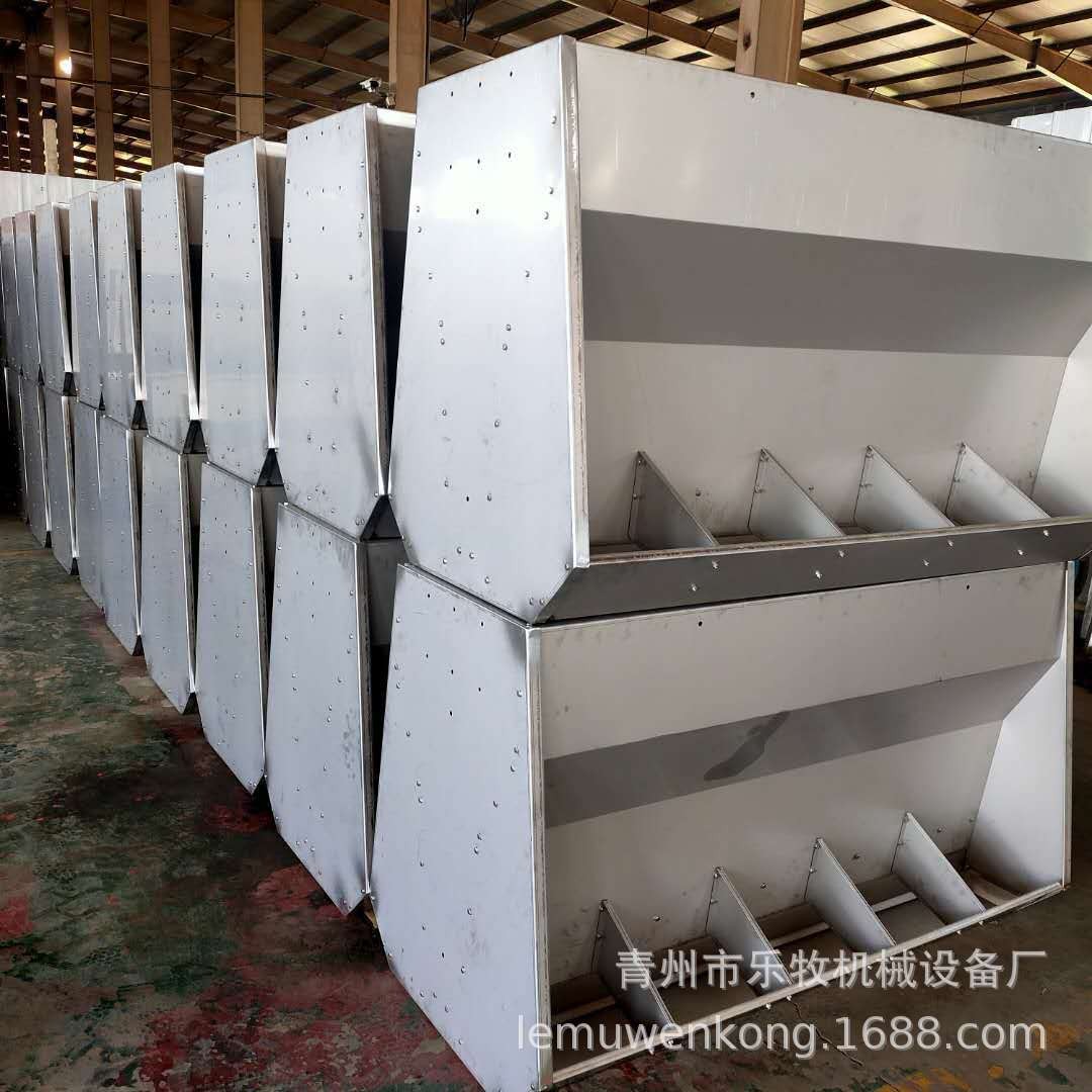 定做双面不锈钢猪食槽 可调节自动下料育肥猪料槽 加厚节能猪料槽图3