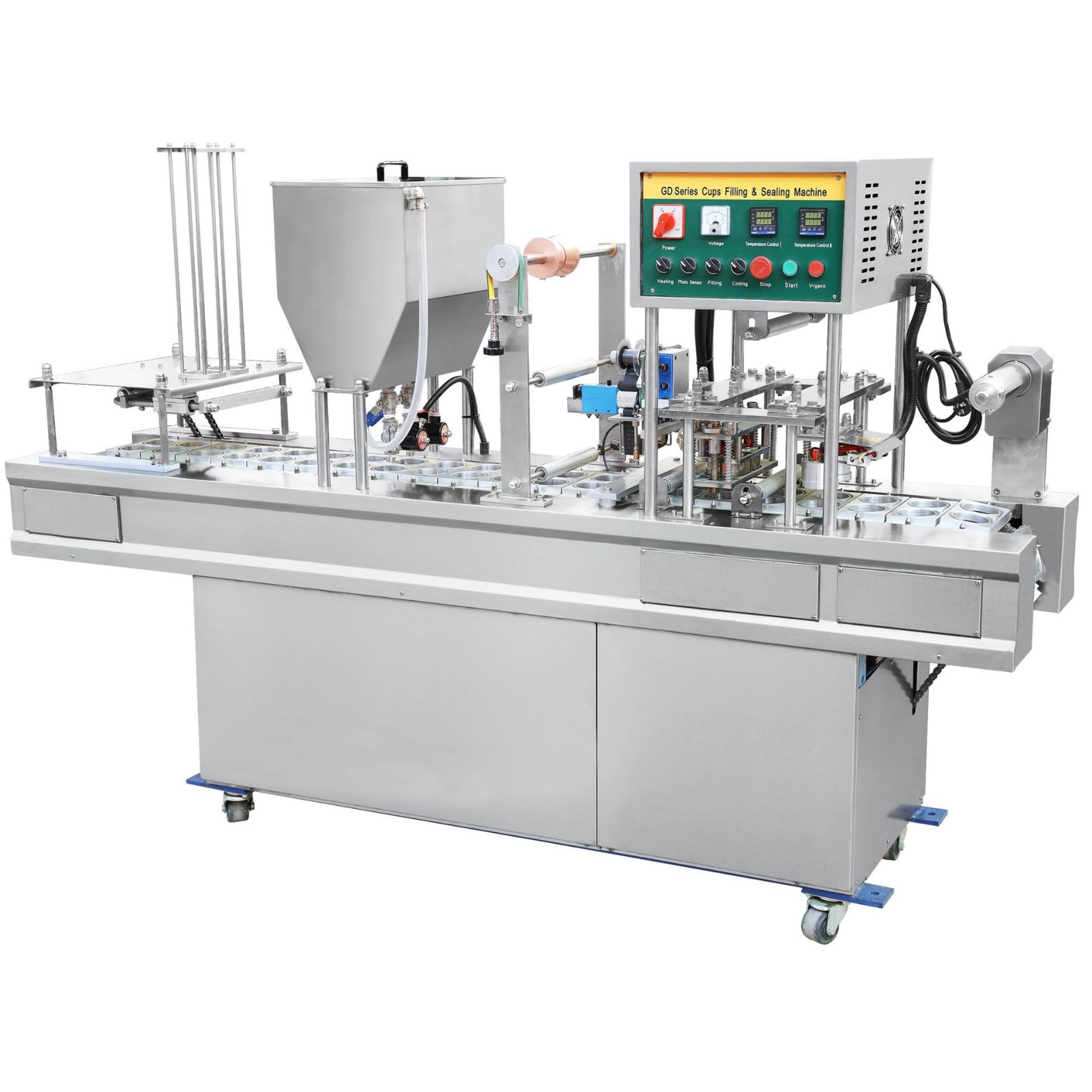 一出二机械式灌装封口机 羊肉卷盒装封口机 餐盒包装封口机图5