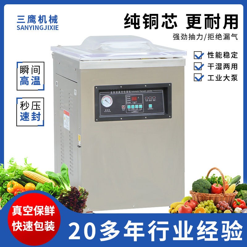 单室真空包装机蔬菜食品小型打包机商用全自动抽真空密封封口机