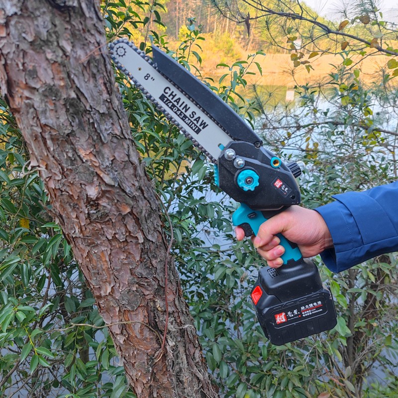 树先生家用小型8寸无刷锂电电动修枝电链锯果树锯伐木锯锂电锯图2