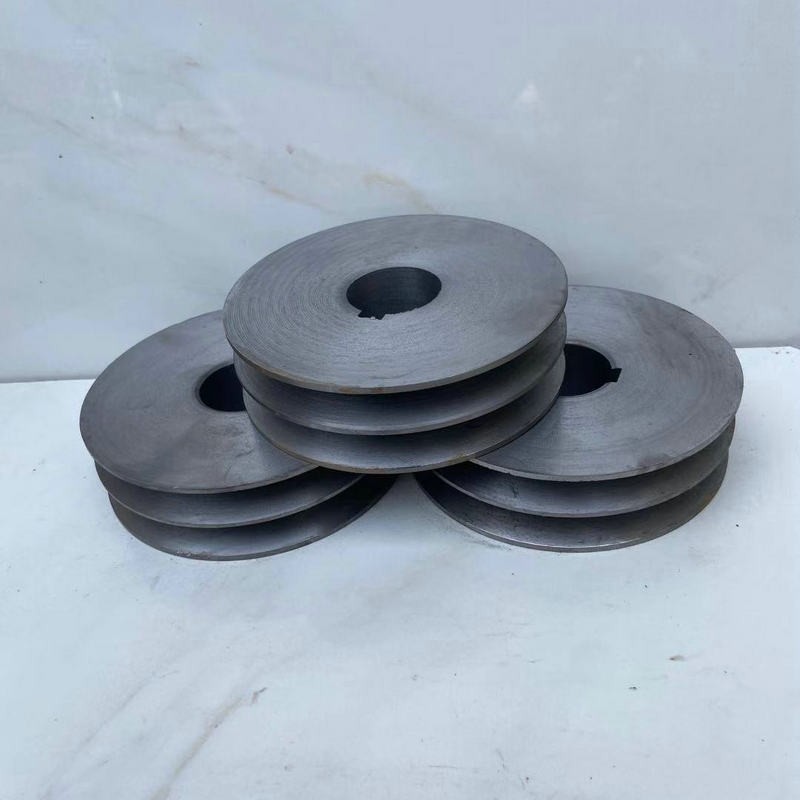 厂家供应黑色皮带轮滑轮电机转动盘皮带输出轮铸钢皮带轮图2