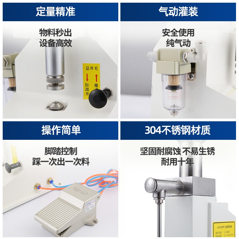 正恒A02气动定量化妆品灌装机 粘稠膏霜液体小型灌装机食品分装机图2