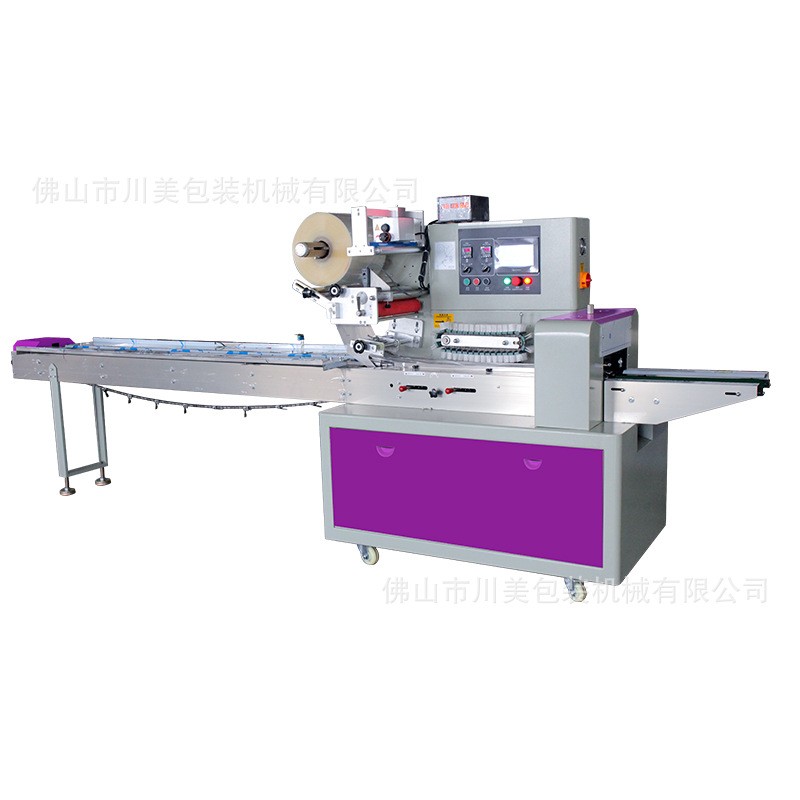 仙贝饼干枕式包装机全自动夹心饼干套袋封口机食品糖果自动打包机图5