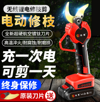 电动剪刀果树修枝剪手持充电式强力园林锂电剪刀粗枝剪树枝电剪子图2