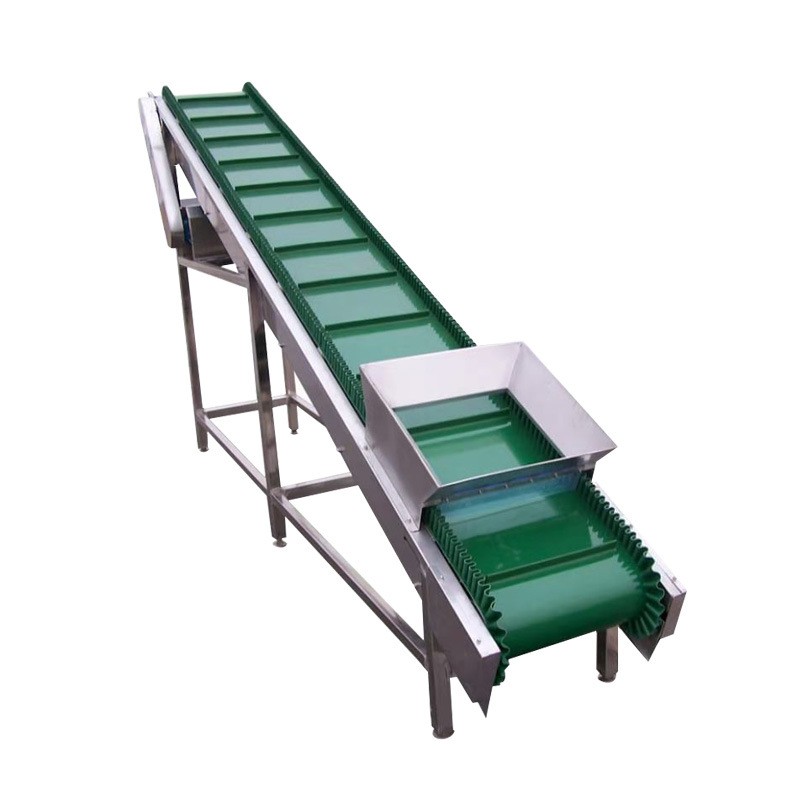 裙边挡板颗粒上料机 PVC/PU不锈钢食品提升爬坡皮带输送机图5