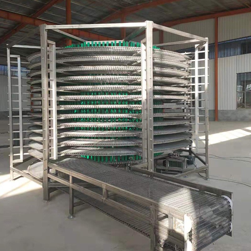 螺旋网带机定做多层不锈钢网带输送机水饺食品速冻冷却螺旋输送塔图2