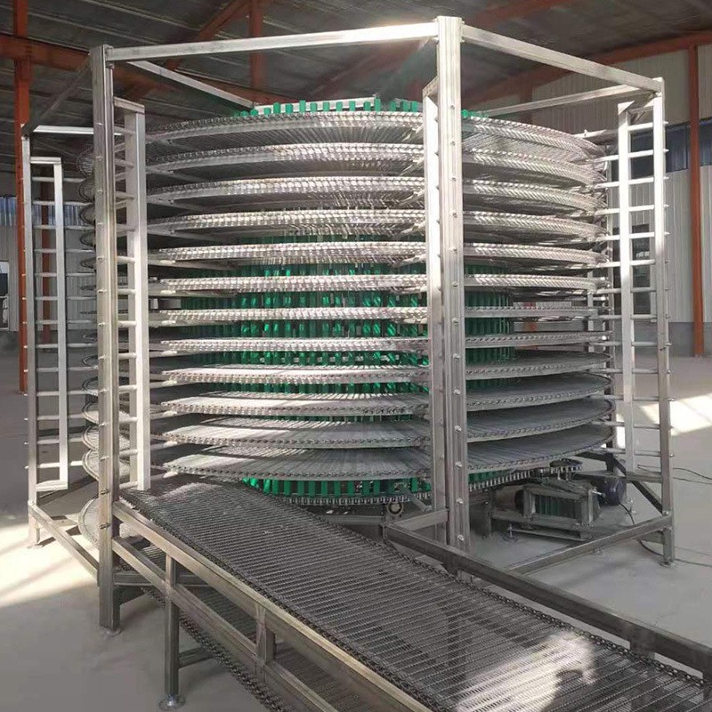 螺旋网带机定做多层不锈钢网带输送机水饺食品速冻冷却螺旋输送塔图4