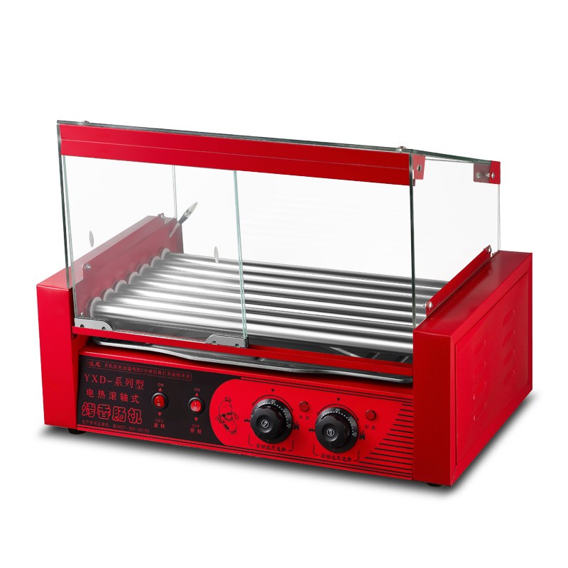 商用烤肠机小型摆摊可拆卸式玻璃罩台式烤香肠家用迷你台湾热狗机图5