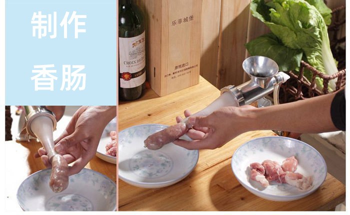 TB-5号手动绞肉机 多用铝合金家用绞肉机 灌肠机 磨粉机 压面器图5