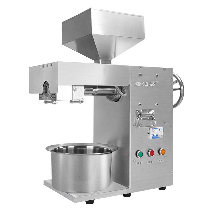 现货供应全自动小型商用榨油机冷热双榨花生亚麻籽食用油榨油机图5