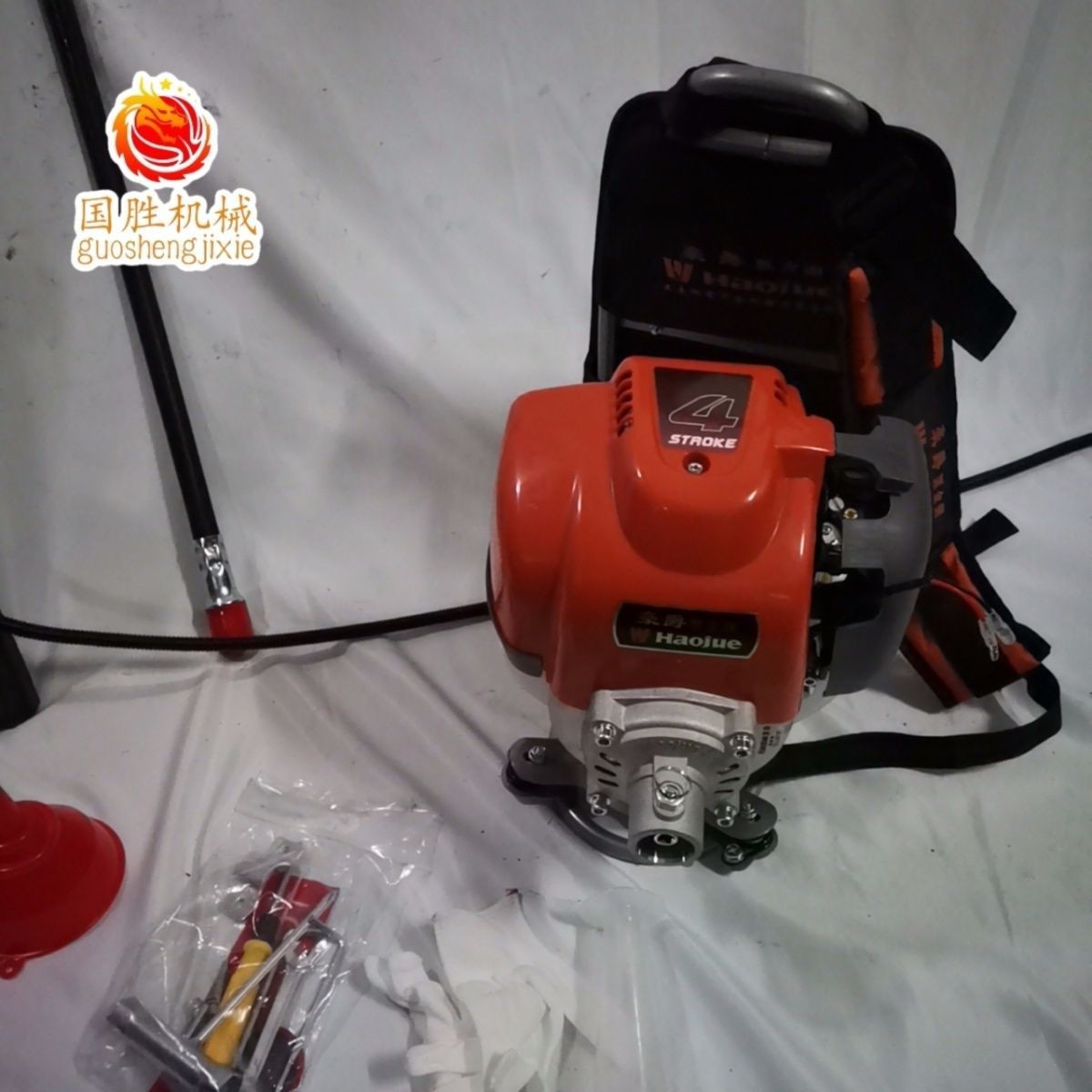 豪爵黑金刚割草机四冲程背负式小型除草机多功能松土农用开荒家用