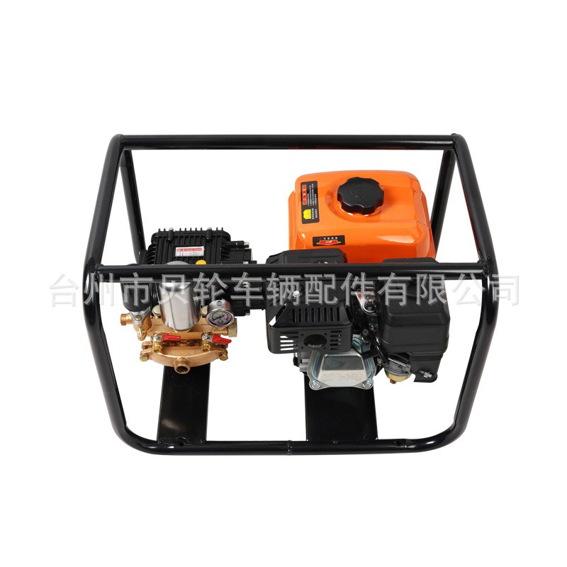 手提框架镀铬免黄油直连打药机 三缸直连高压柱塞泵喷药喷雾机器