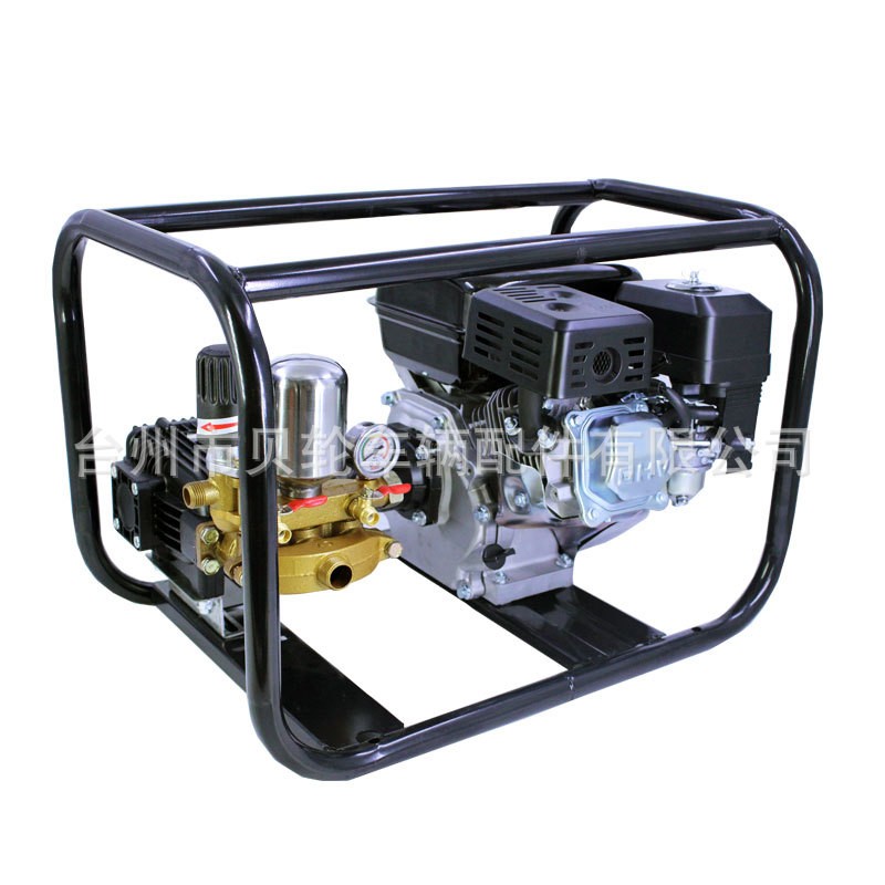 手提框架镀铬免黄油直连打药机 三缸直连高压柱塞泵喷药喷雾机器图2