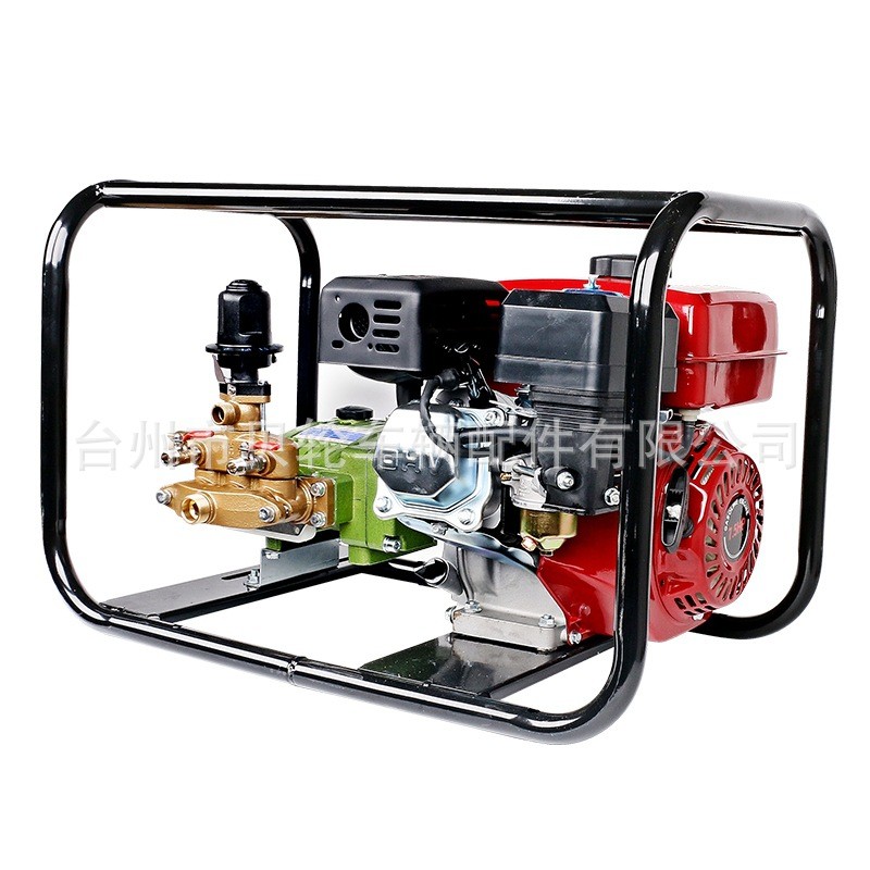 手提框架镀铬免黄油直连打药机 三缸直连高压柱塞泵喷药喷雾机器图4